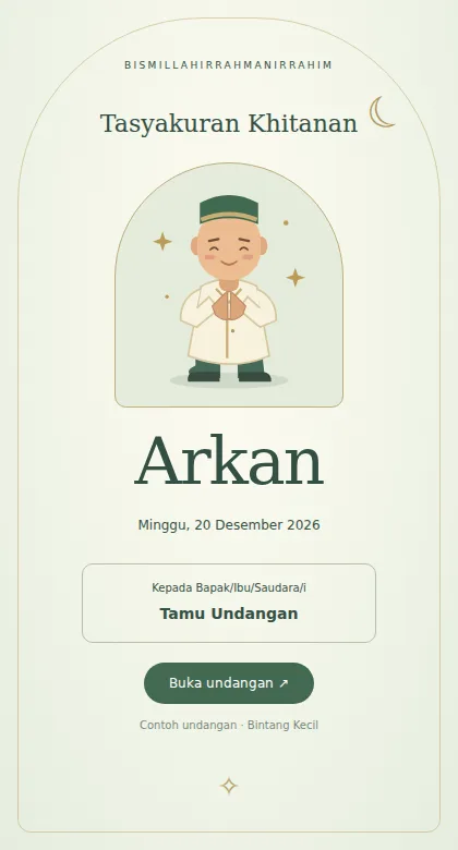 Cover undangan Bintang Kecil