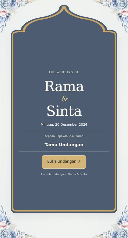 Cover undangan Ornamen Bunga Klasik